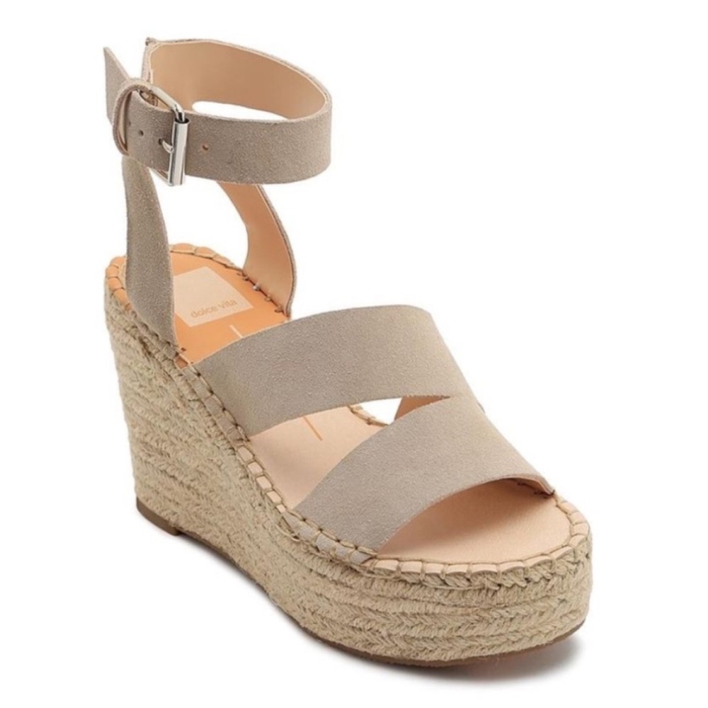 Dolce Vita Shayla Tan Wedge Espadrilles with‎ Ankle Strap Size 8.5